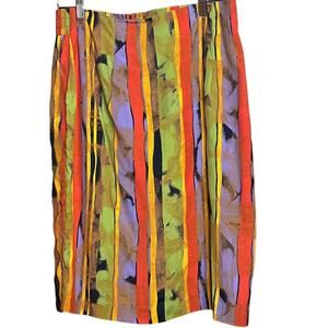 Vintage 90s Abstract Colorful Pencil Skirt Audio Woman Size 11/12